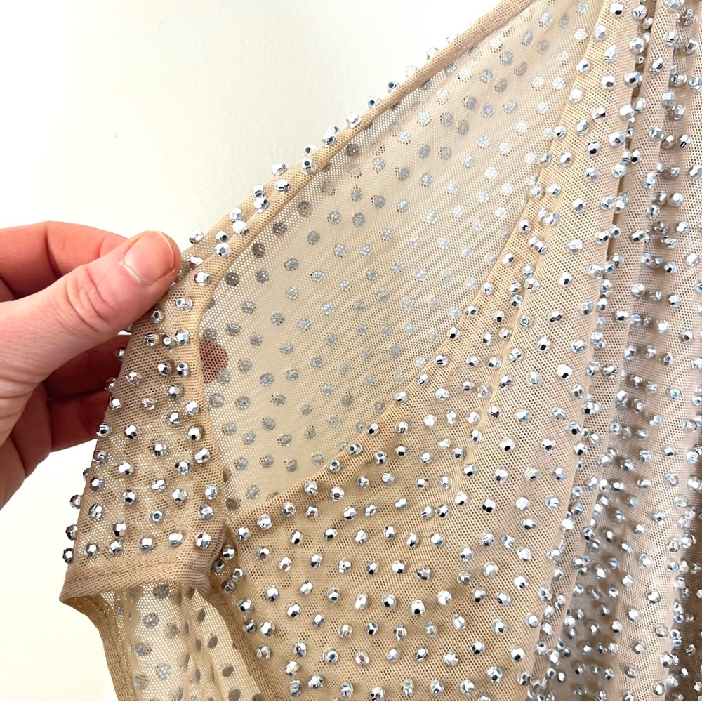 CACHE embellished nude dress, mini, sparkle size 4 - Picture 6 of 12